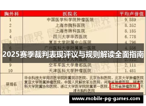2025赛季裁判表现评议与规则解读全面指南