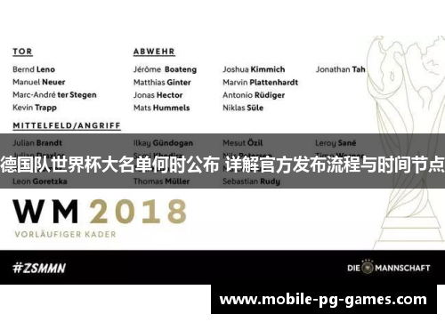德国队世界杯大名单何时公布 详解官方发布流程与时间节点